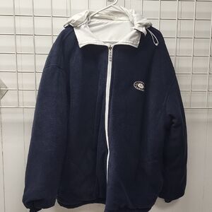 JUNEAU ALASKA REVERSIBLE  Dark Blue Fleece Hoodie JACKEY, XL